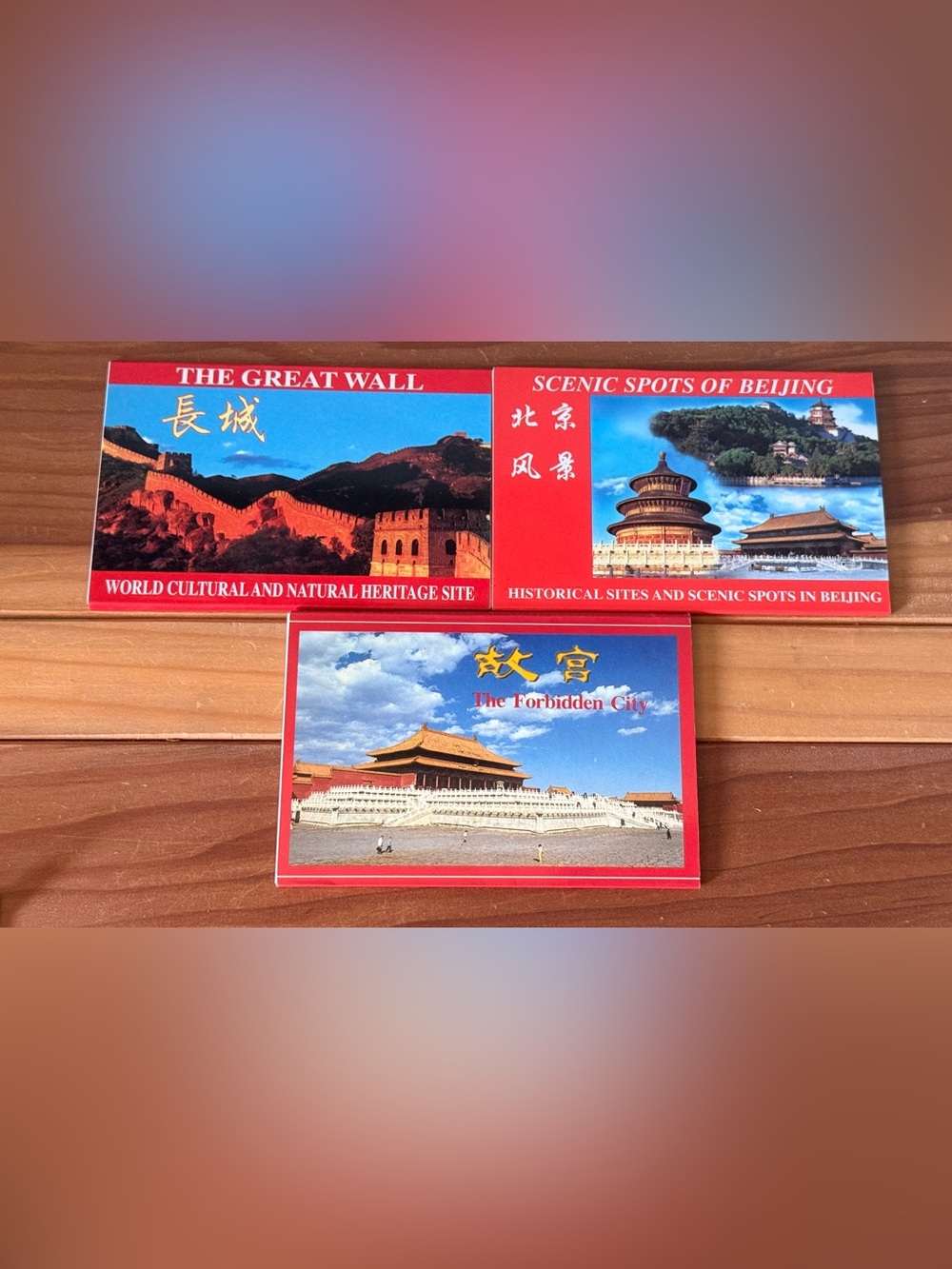Vintage China Beijing Postcard Booklet Lot 3 Sets 26 Cards Great Wall Palace